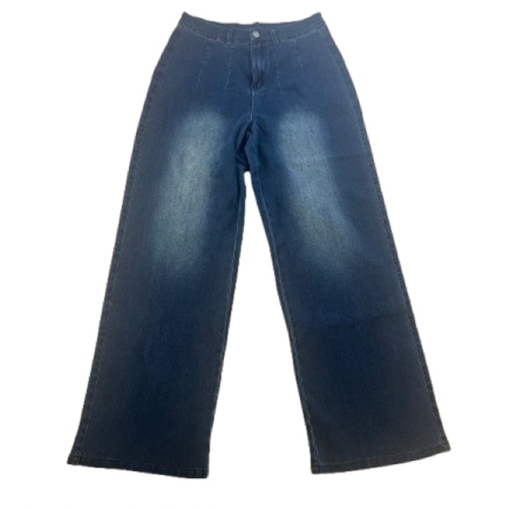 Elegant Navy Wide-Leg Jeans